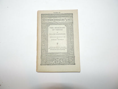 The Riverside Literature Series-- No. 55-- The Merchant of Venice--1911