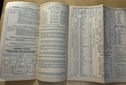 CANADIAN NATIONAL RAILWAYS TIMETABLES SEPTEMBER 27. 1953