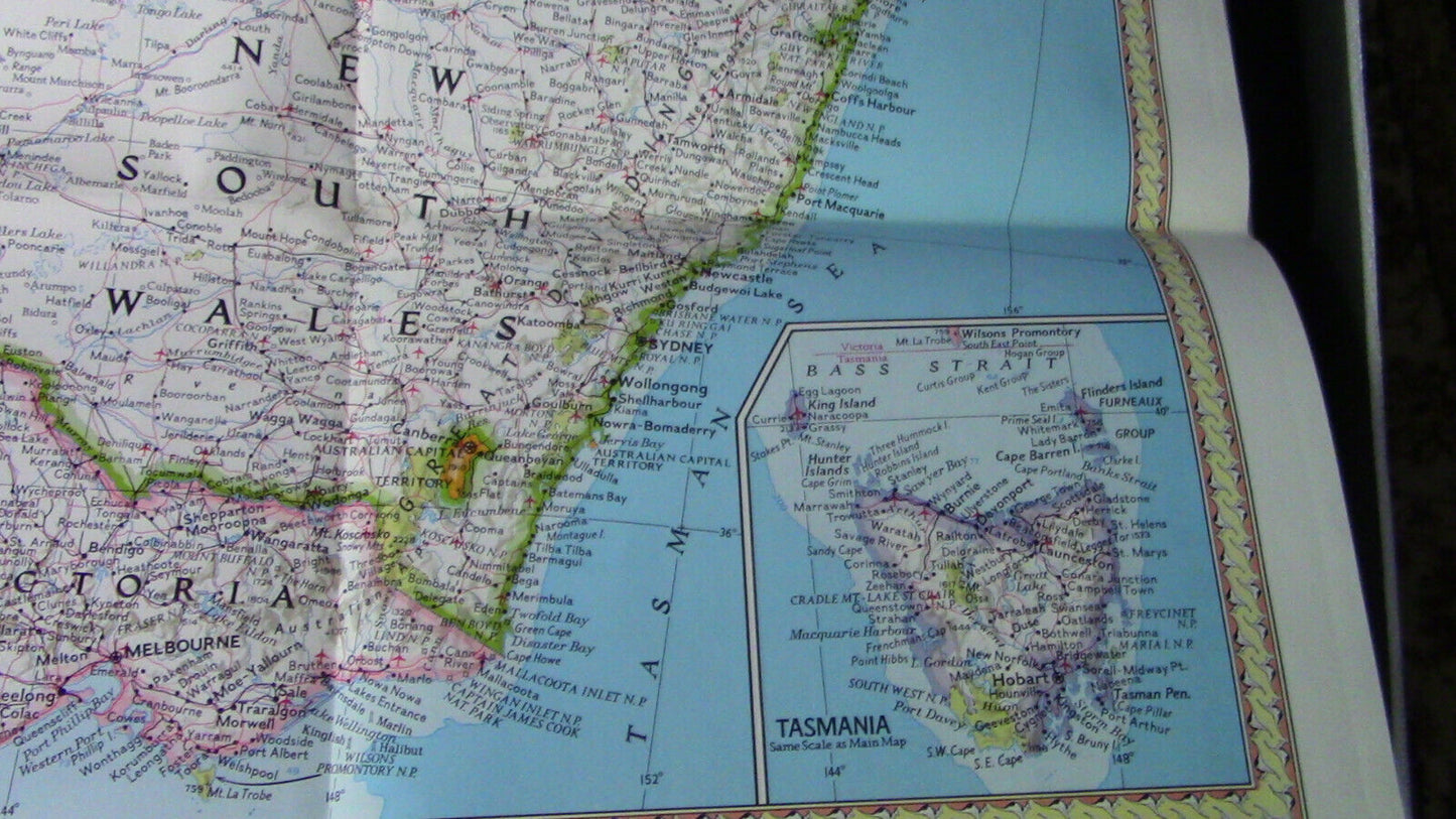 The National Geographic Magazine Map of Australia (Land of the Living Fossils)