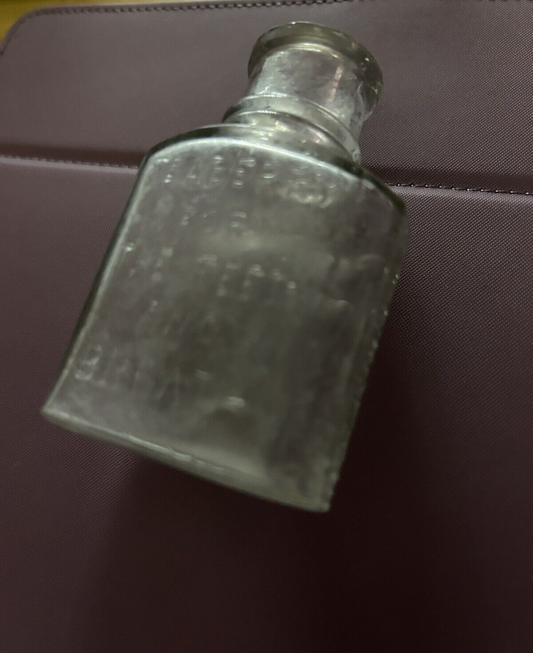 Vintage TEABERRY FOR THE TEETH AND BREATH GLASS BOTTLE 3.25X2.X1 INCHES