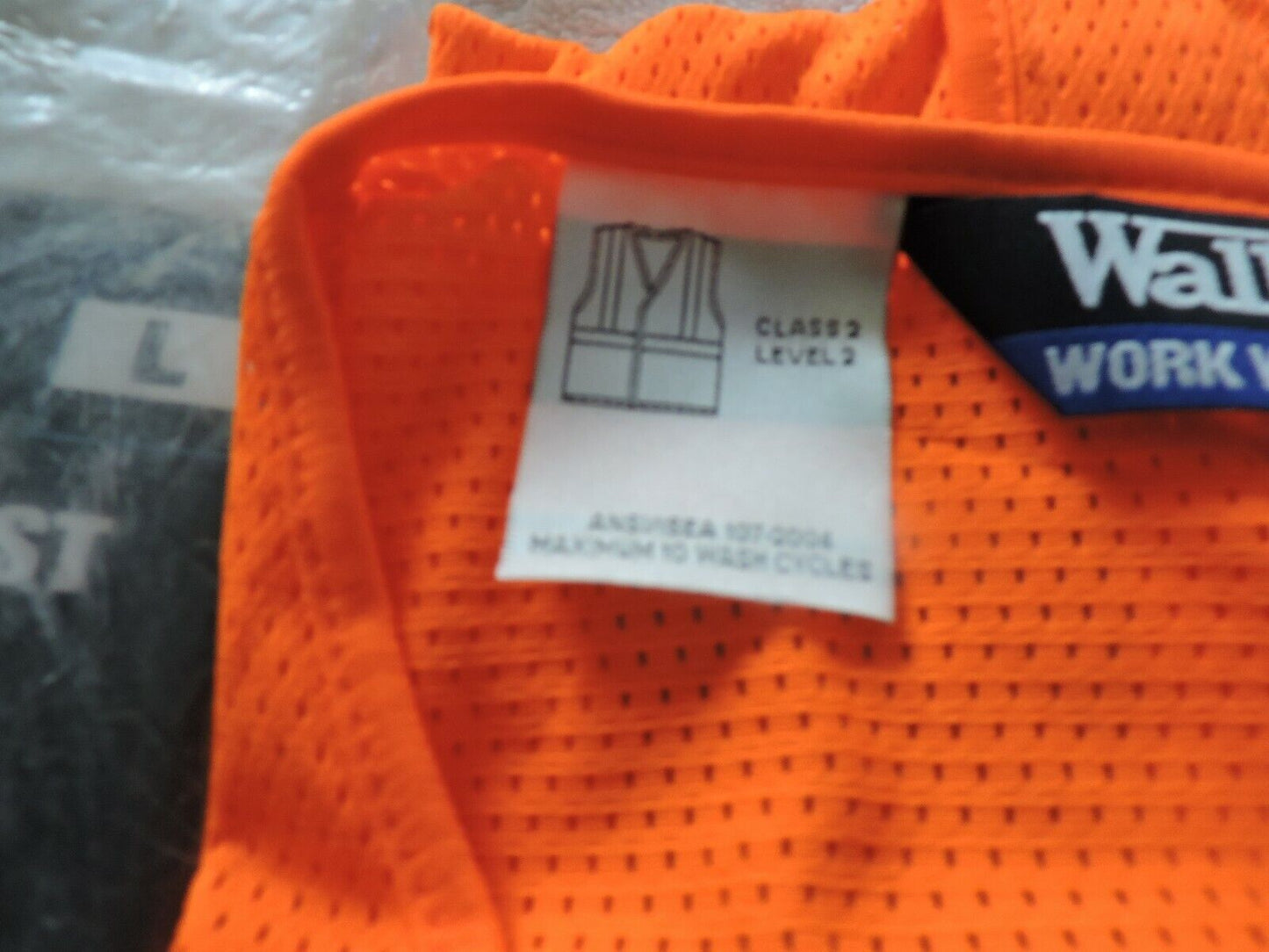 NEW:  WALLS WORK WEAR ANSI II SAFETY VEST--SIZE L