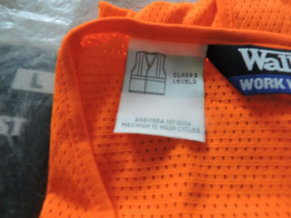 NEW:  WALLS WORK WEAR ANSI II SAFETY VEST--SIZE L
