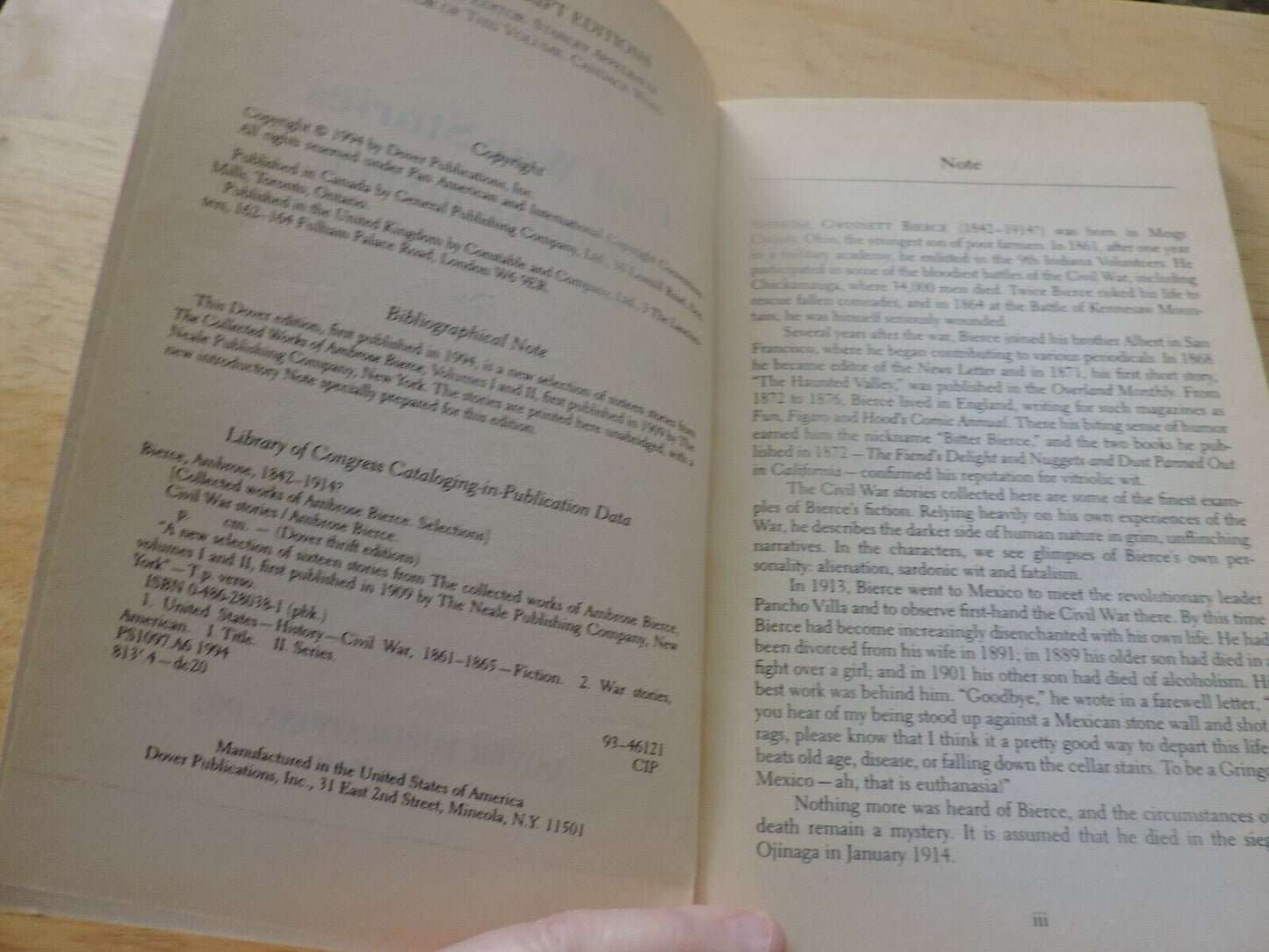 CIVIL WAR STORIES BY AMBROSE BIERCE  1994