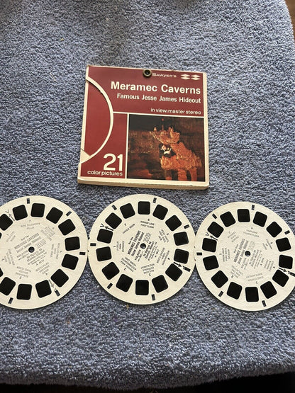 VIEW MASTER 3D REELS:  MERAMEC CAVERNS  3 REELS--OPENED PACKAGE
