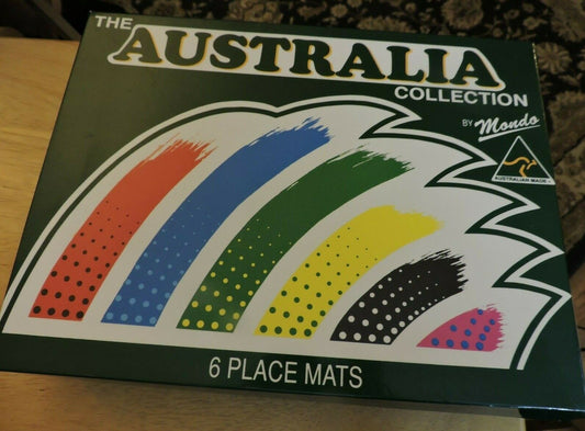 THE AUSTRALIA COLLECTION BY MONDA 6 PLACE MATS   ( AUSTRALIAN MADE) 11"x8.5"