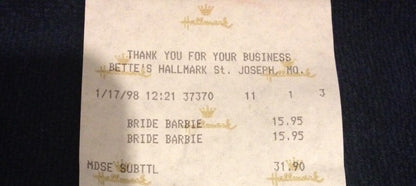 HALLMARK BARBIE "WEDDING DAY" ORNAMENT 1997- 4th. EDITION