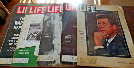 Lot of 5 Life Magazines: All Featuring JFK's Life and Death 1963-1964