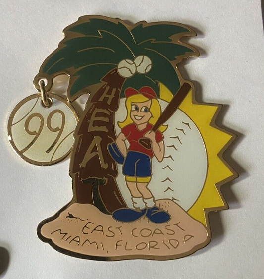 Vintage Softball Pin: East Coast, Miami Florida 1999 Softball