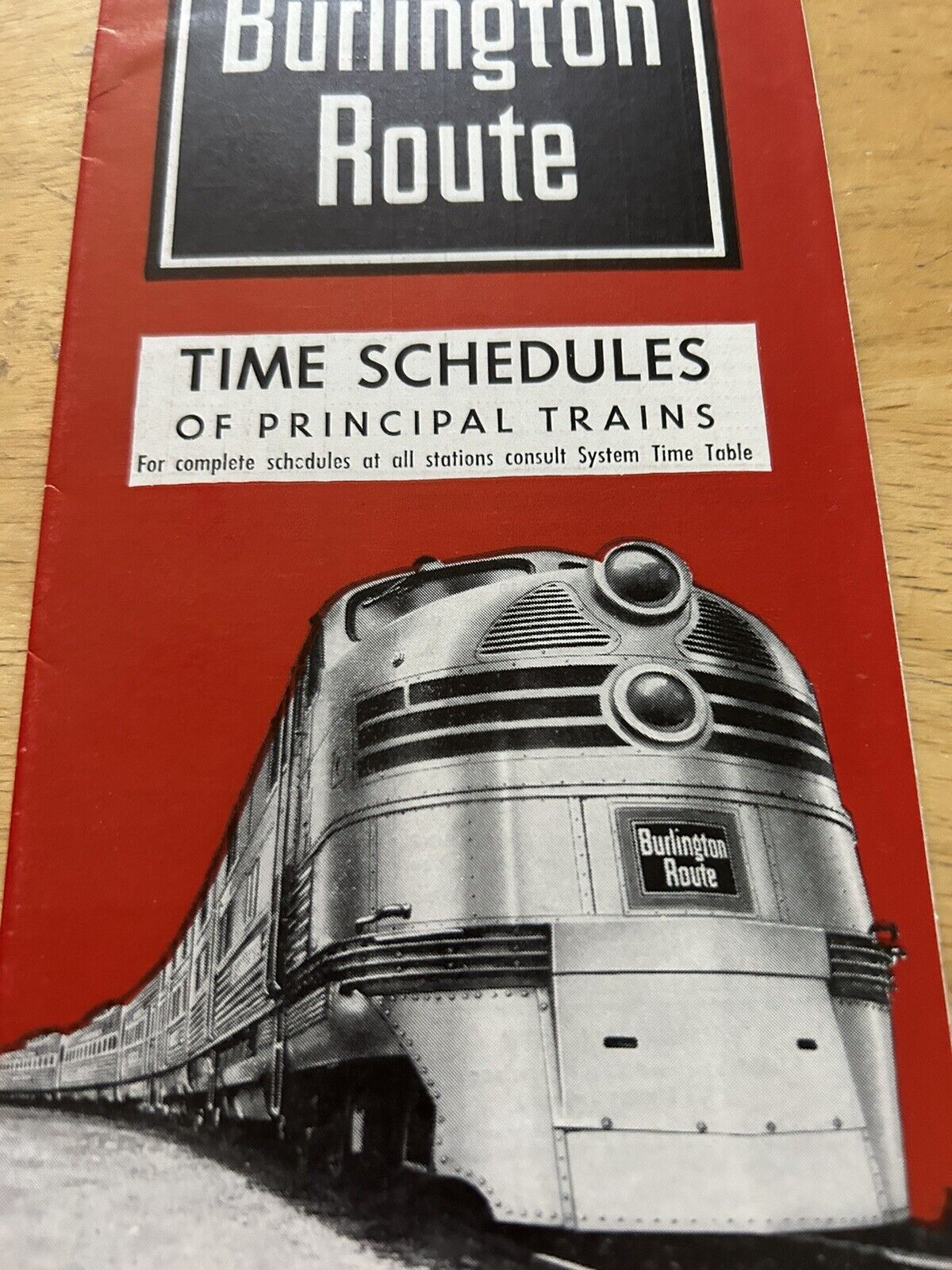 BURLINGTON ROUTE SCHEDULES OF PRINCIPAL TRAINS FEBRUARY-APRIL 1962