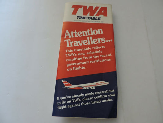 TRANS WORLD ROUTES--TWA OCTOBER 1- 24, 1981