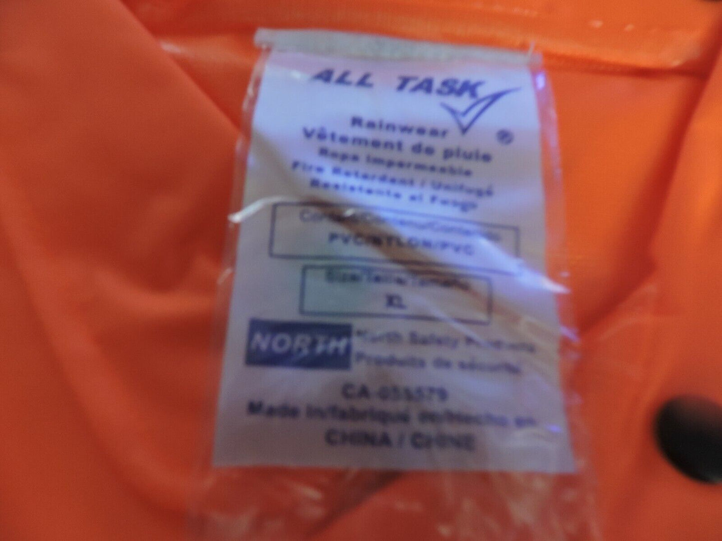 NORTH RAINWEAR (FIRE RETARDANT) SIZE XL NEW IN PACKAGE ( NO PANTS)