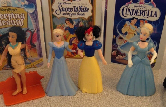 WALT DISNEY - SET OF 4 DISNEY PRINCESS FIGURINES-HAPPY MEAL COLLECTABLES