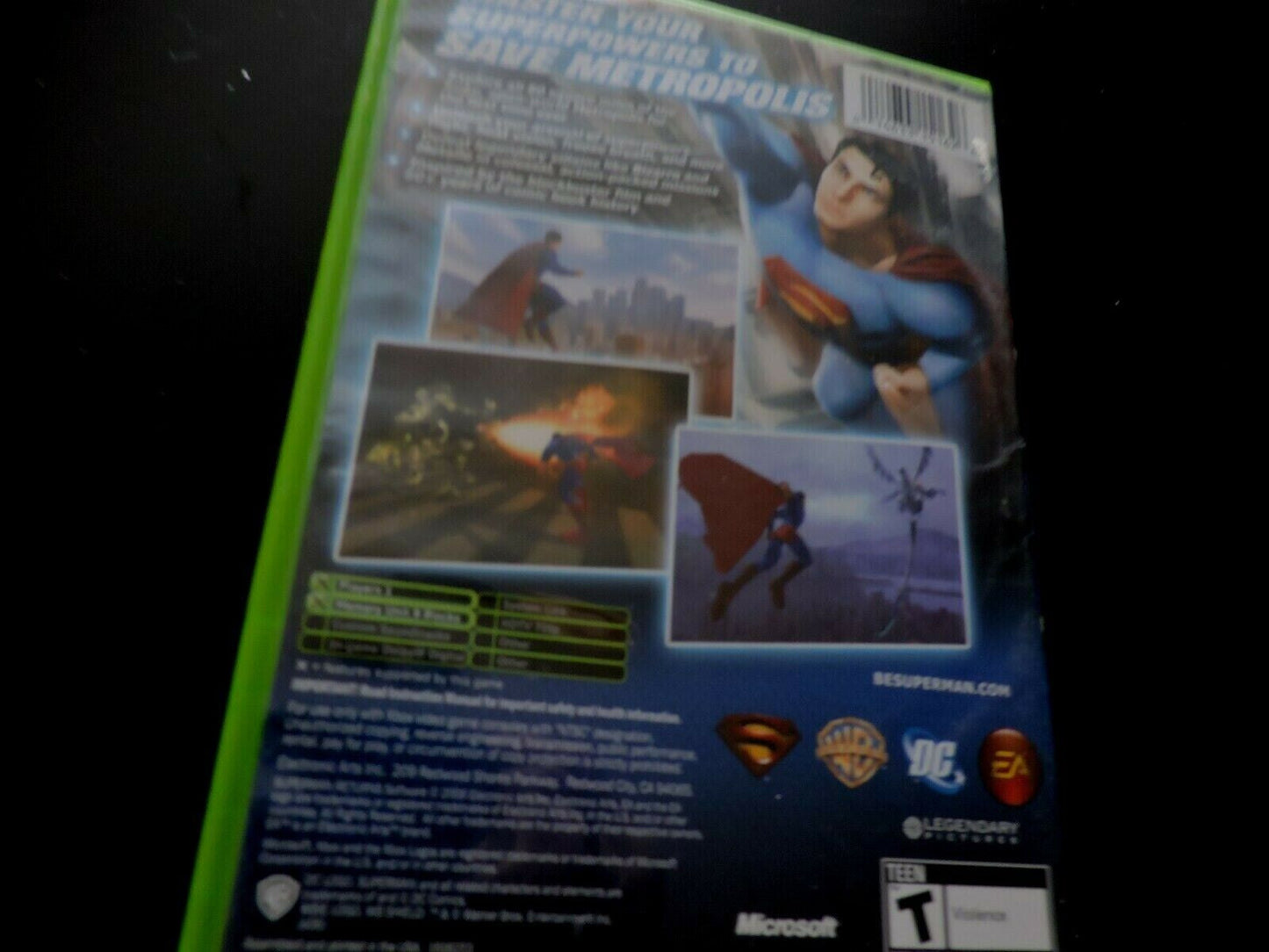 X BOX:  SUPERMAN RETURNS GAME--RATED T (TEEN)  2004
