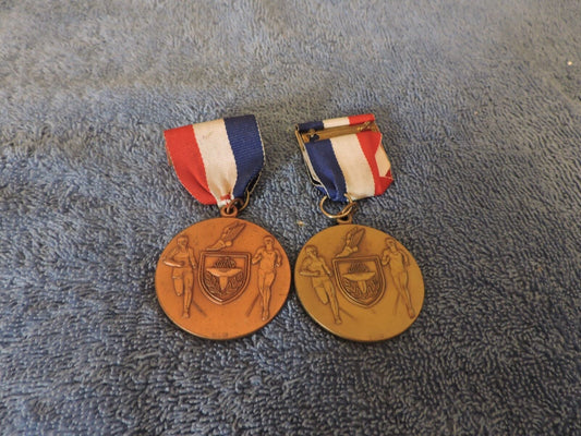Set of Two Vintage H/S Runner's Medals (1 3/4 inches)