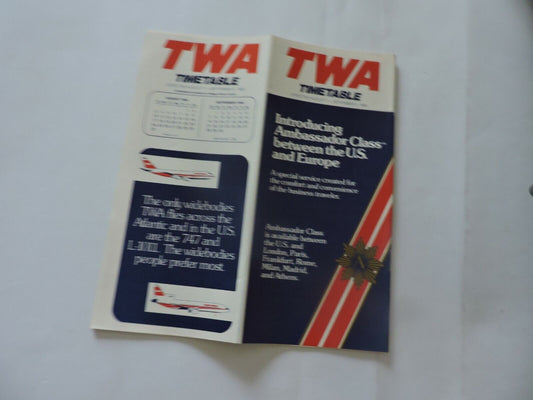 TWA  TIMETABLE AUGUST 1-SEPTEMBER 3. 1980