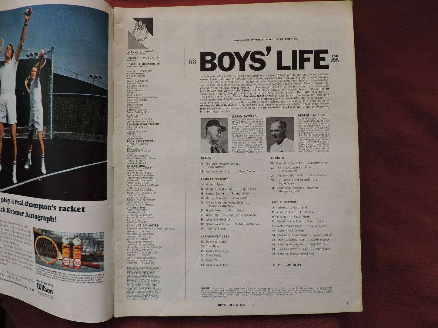 Boys Life Magazine -June 1966 Snorkel with Turtle