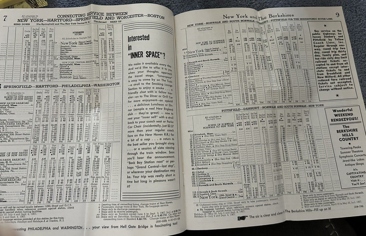 RAILROAD TIMETABLE: NEW HAVEN LINE APRIL 30, 1967