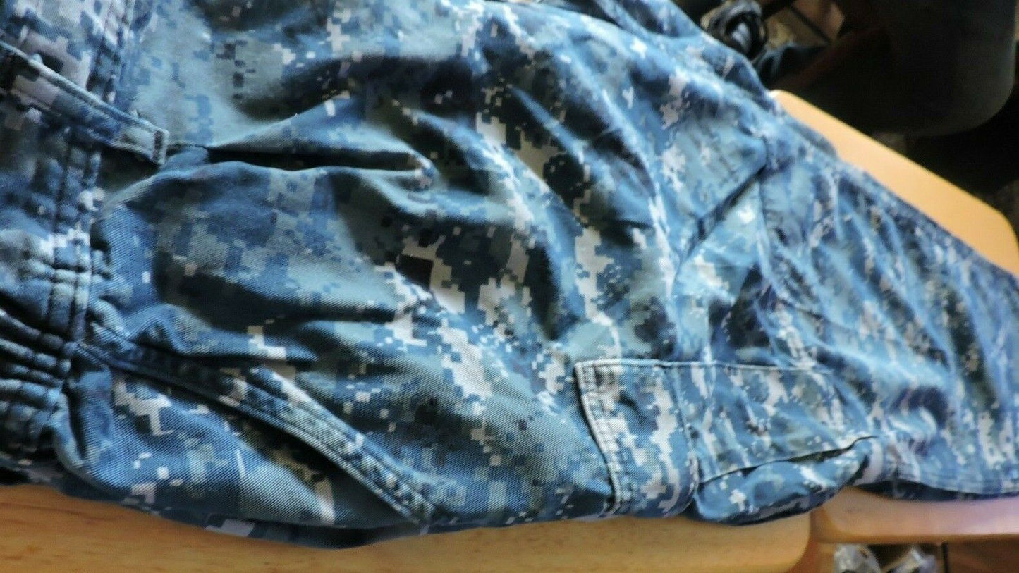 MILITARY ISSUE NAVY BLUE CAMOFLOUGE PANTS 32 INCH WAIST 29 INSEAM