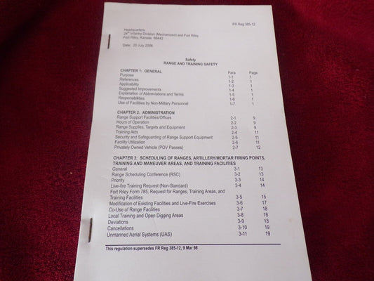 U S Army Fort Riley Kansas: Safety, Shooting Range and Training Safety Guidebook