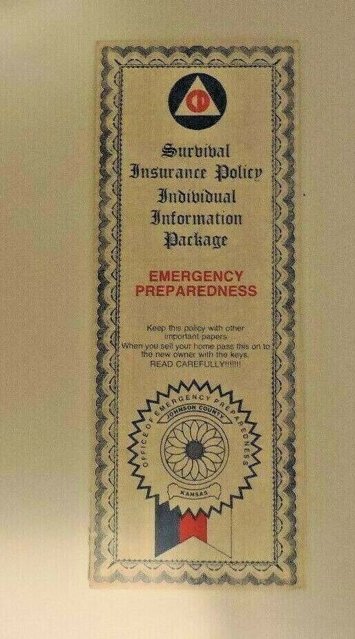 CD Survival Insurance Policy: Individual Info Package Emergency Preparedness
