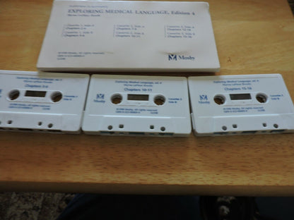 EXPLORING MEDICAL LANGUAGE, EDITION 4, MOSBY 1998--- 3 CASSETTE TAPES