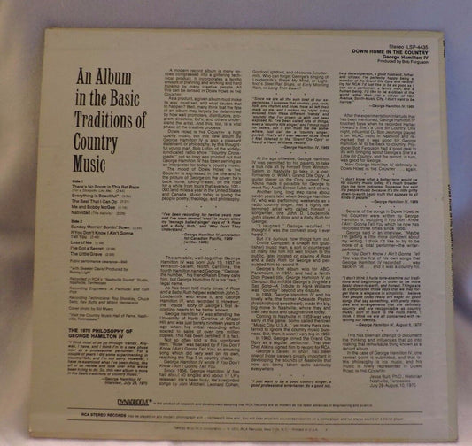 George Hamilton - Down Home in the Country 1970 Record