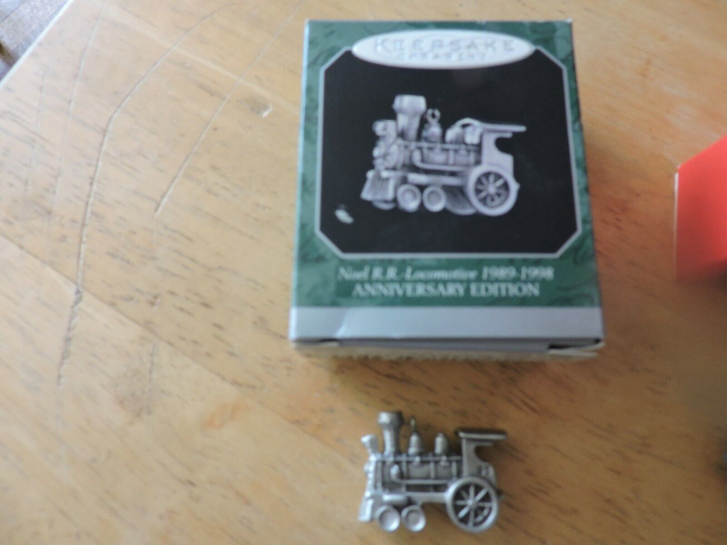 HALLMARK KEEPSAKE ORNAMENTS--LOCOMOTIVE, BOX CAR, GIFT CAR