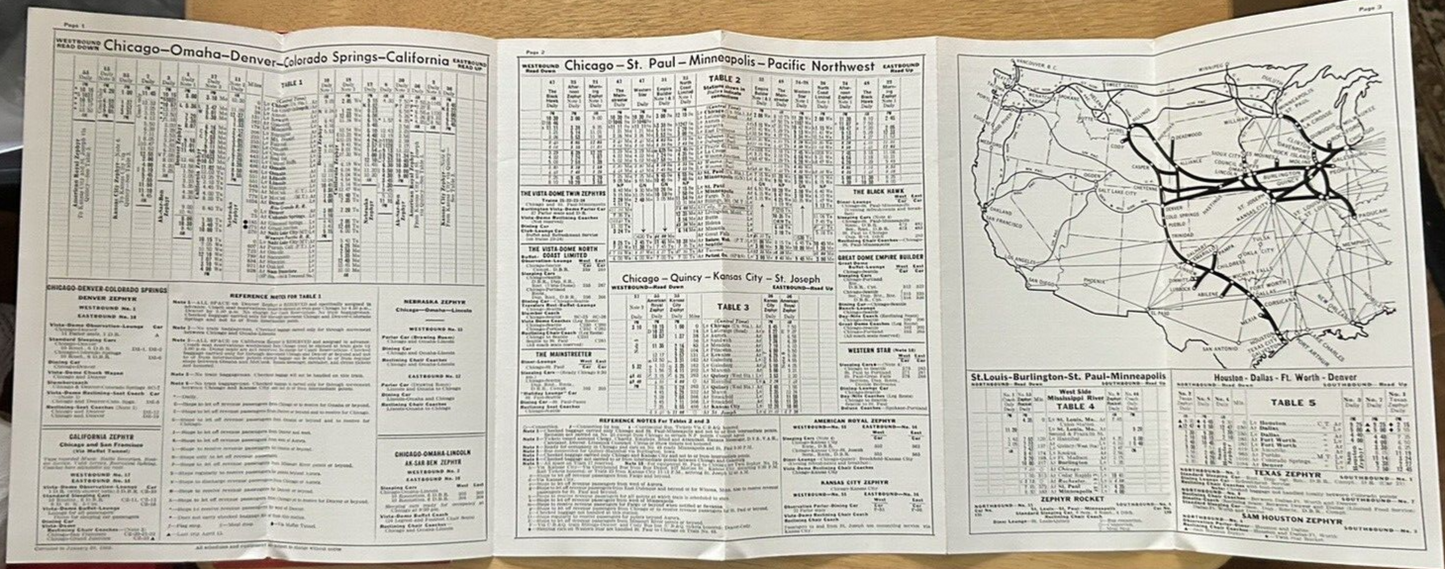 BURLINGTON ROUTE SCHEDULES OF PRINCIPAL TRAINS FEBRUARY-APRIL 1962