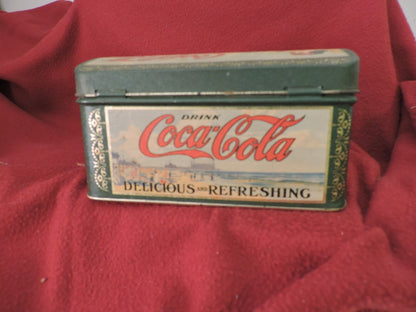 1993 COCA-COLA COKE GREEN GIRL ON THE BEACH METAL TIN 6.25" x 4.5"