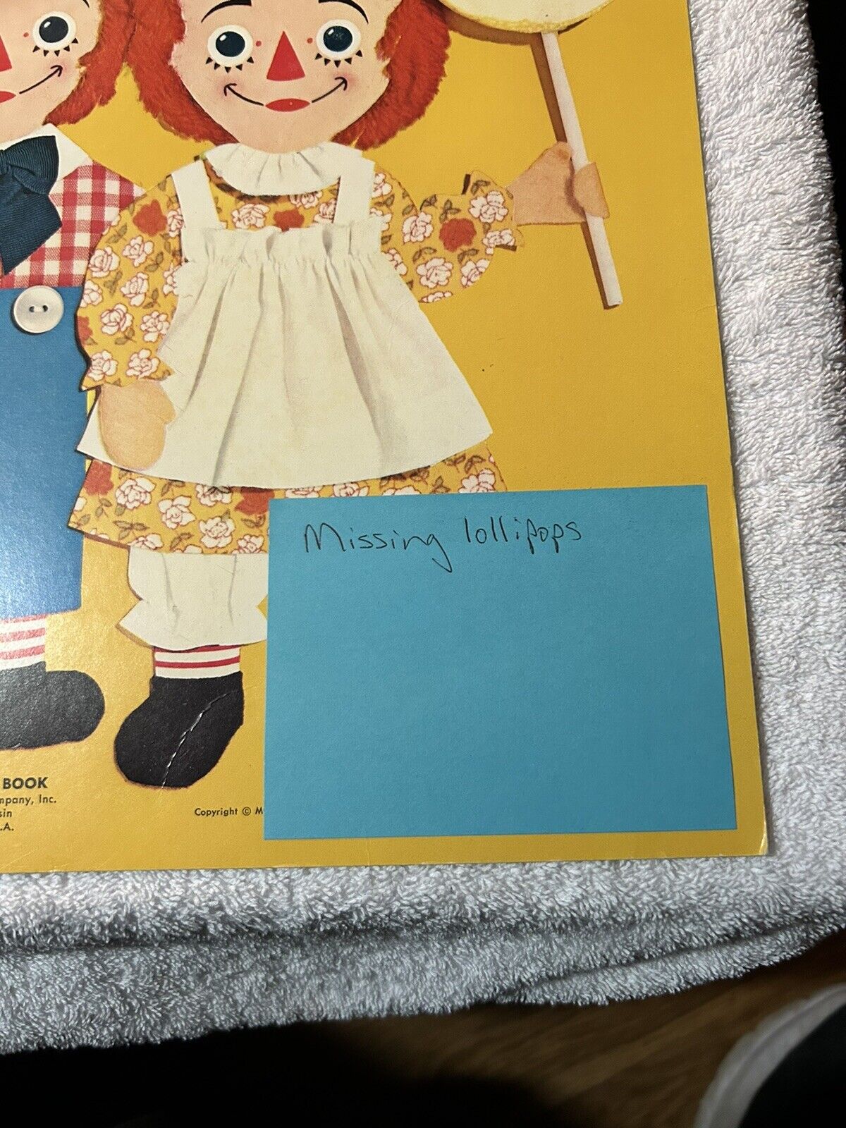 WHITMAN RAGGEDY ANN AND ANDY LOLLIPOP FASHIONS FOR PAPER DOLLS 1972