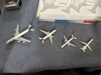 COLLECTOR'S ITEM:  NIB TWA JETS 767-757-747  & MD-80 (1:600 SCALE MODELS)