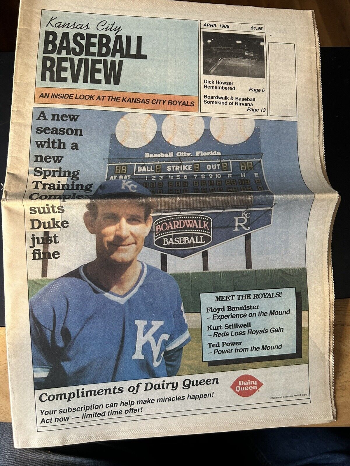 Kansas City Baseball Review Newspaper, April 1988