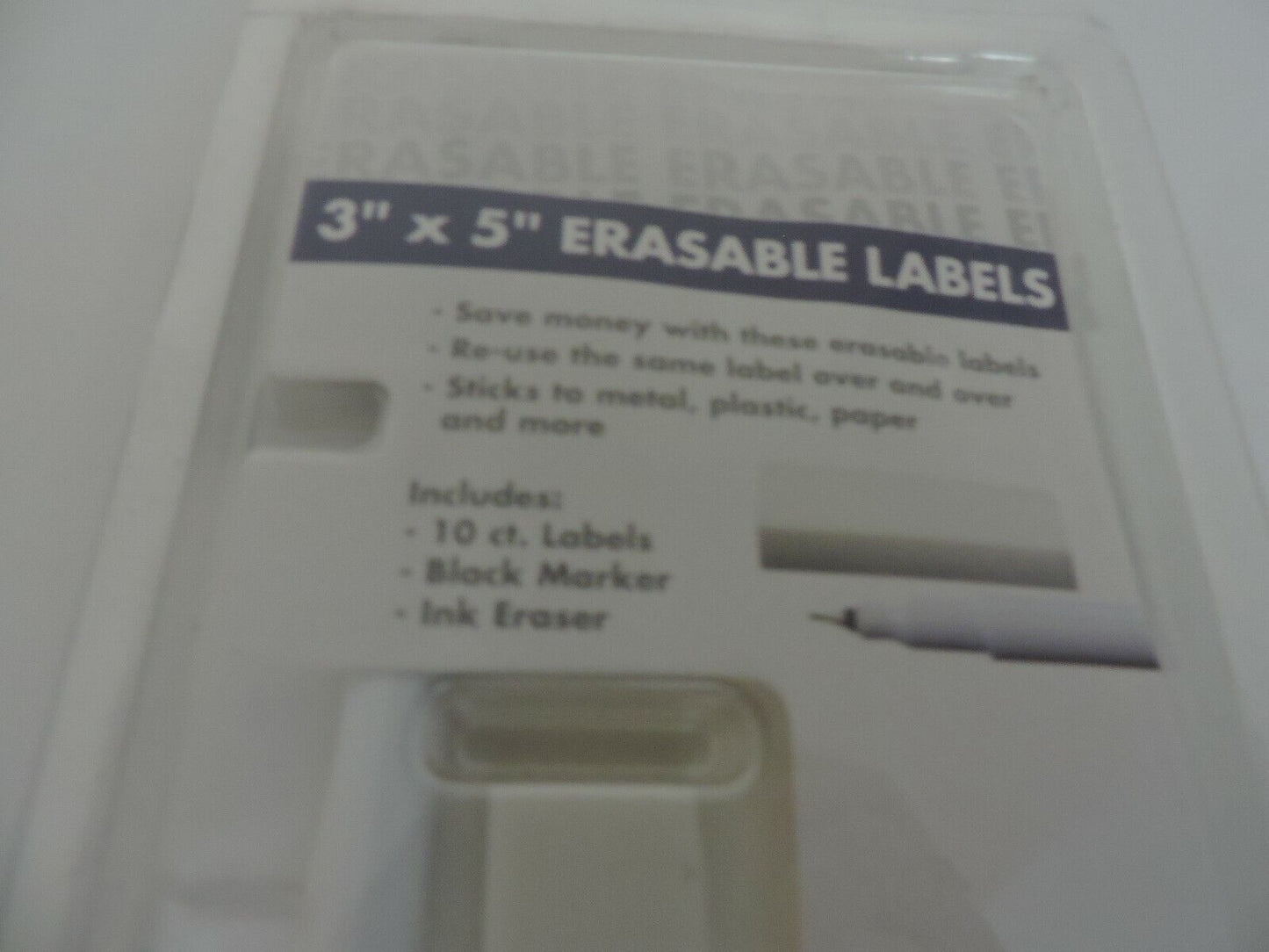 ERASABLE LABELS--10 LABELS--3X5 INCH