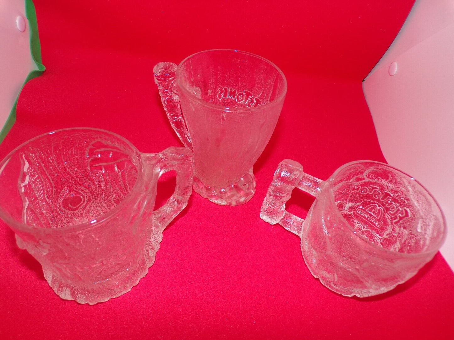 McDonald Flintstone Glass Mugs  set of 3