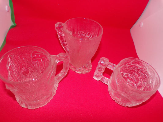 McDonald Flintstone Glass Mugs  set of 3
