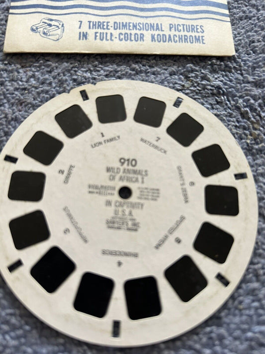 VIEW MASTER 3D REELS--WILD ANIMALS 0F AFRICA-ONE REEL--OPENED