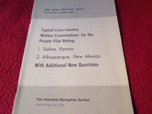 Typical Cross-Country Written Examinations for the Private Pilot Rating