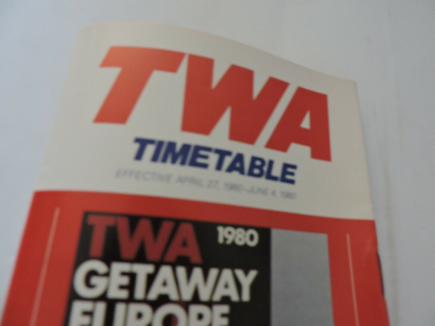 TWA  TIMETABLE APRIL 27, 1980-JUNE 4, 1980