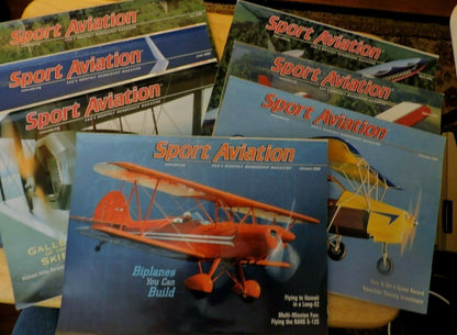 SPORT AVIATION EAA'S MONTHLY MAGAZINE, JANUARY-JULY 2000 (7 MAGAZINES)