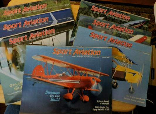 SPORT AVIATION EAA'S MONTHLY MAGAZINE, JANUARY-JULY 2000 (7 MAGAZINES)