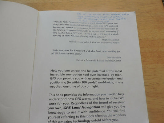 GPS LAND NAVIGATION BY MICHAEL FERGUSON 1999
