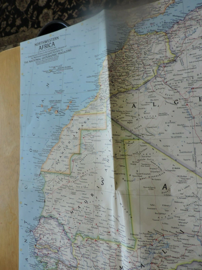 NATIONAL GEORGRAPHIC MAP OF NORTHWESTERN  AFRICA 1966