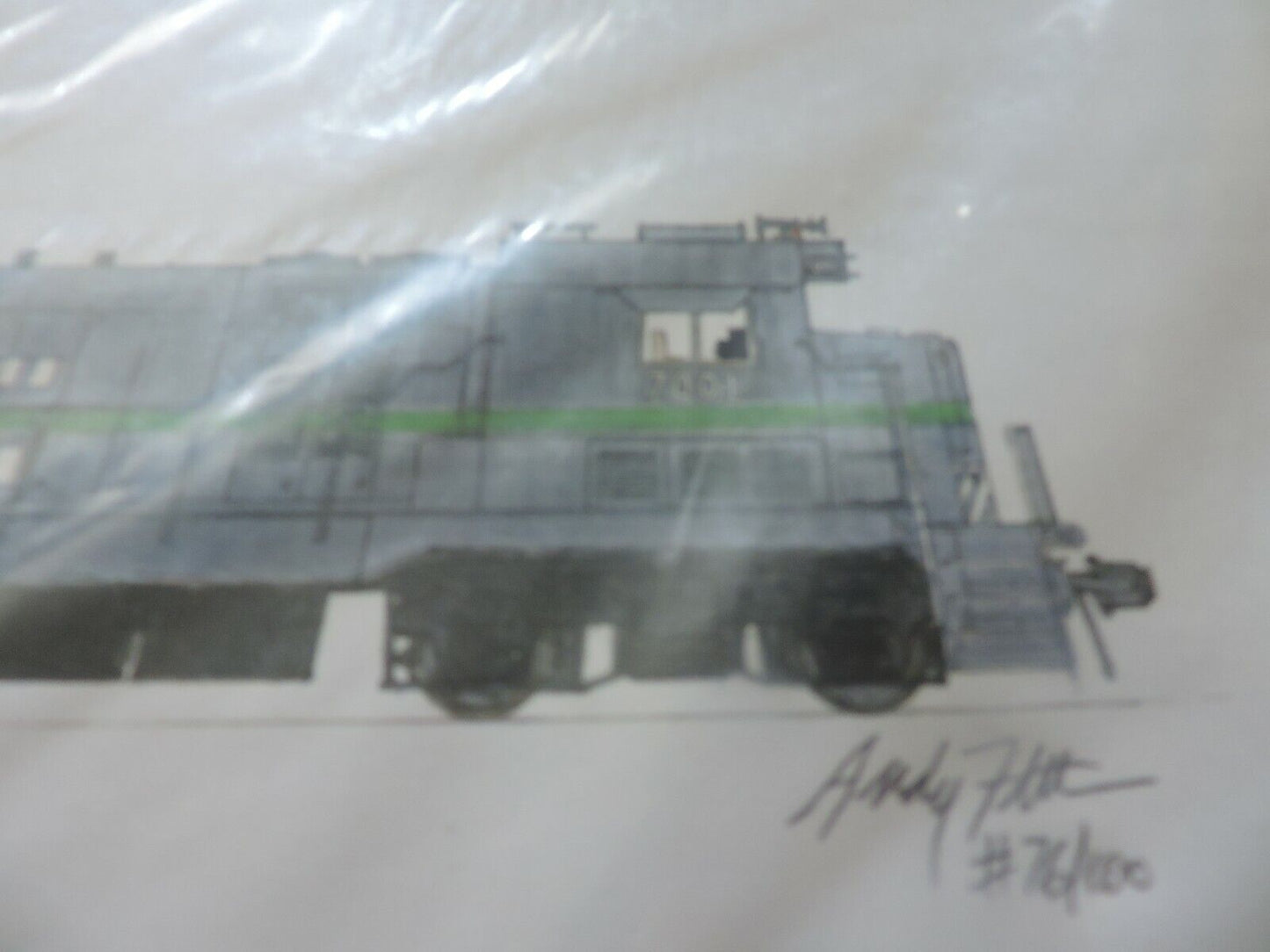MID SOUTH TRAIN  ENGINE SIGNED & NUMBERED  PRINT 14X8.5 INCHES