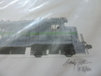 MID SOUTH TRAIN  ENGINE SIGNED & NUMBERED  PRINT 14X8.5 INCHES