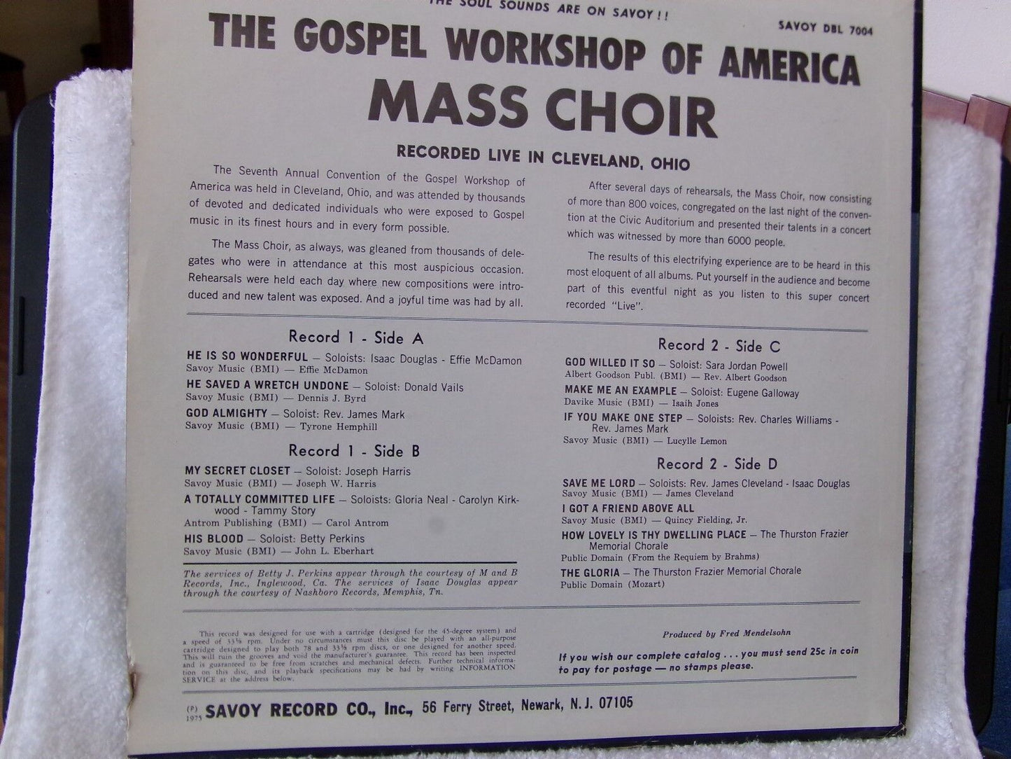 The GOSPEL WORKSHOP of AMERICA "Cleveland" NM 2 LP :