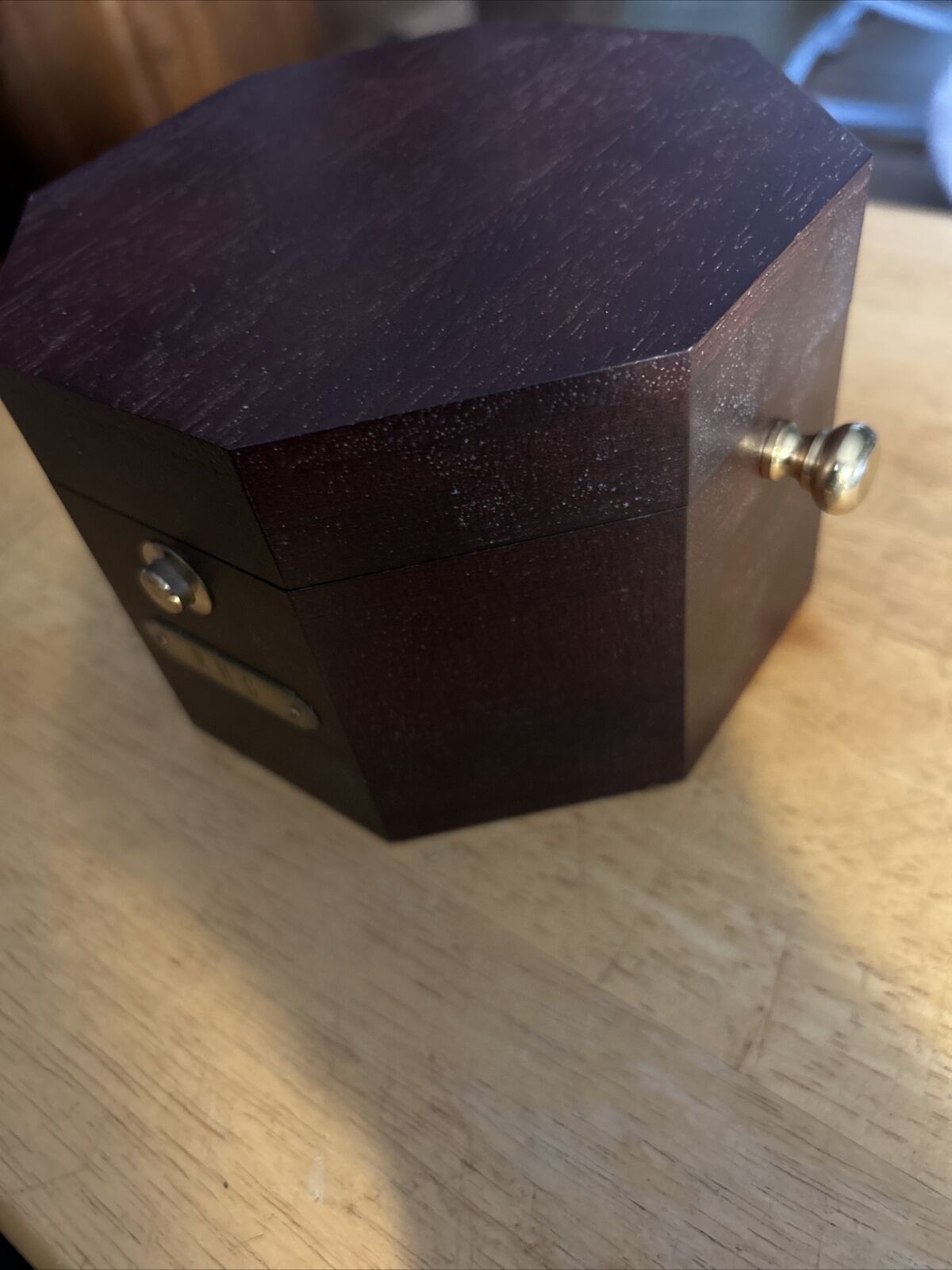 German Desk  Clock in Box      box:  5.5x 5.5x 4 inches   clock:3.5 inches round