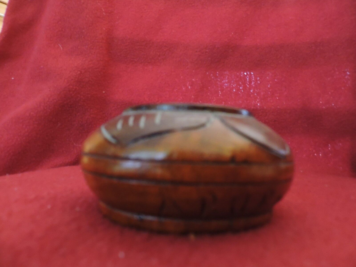 Vintage Small Hand Carved Raised Wooden Bowl From Aruba