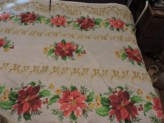 POINSETTIA TABLE CLOTH--87"X61"
