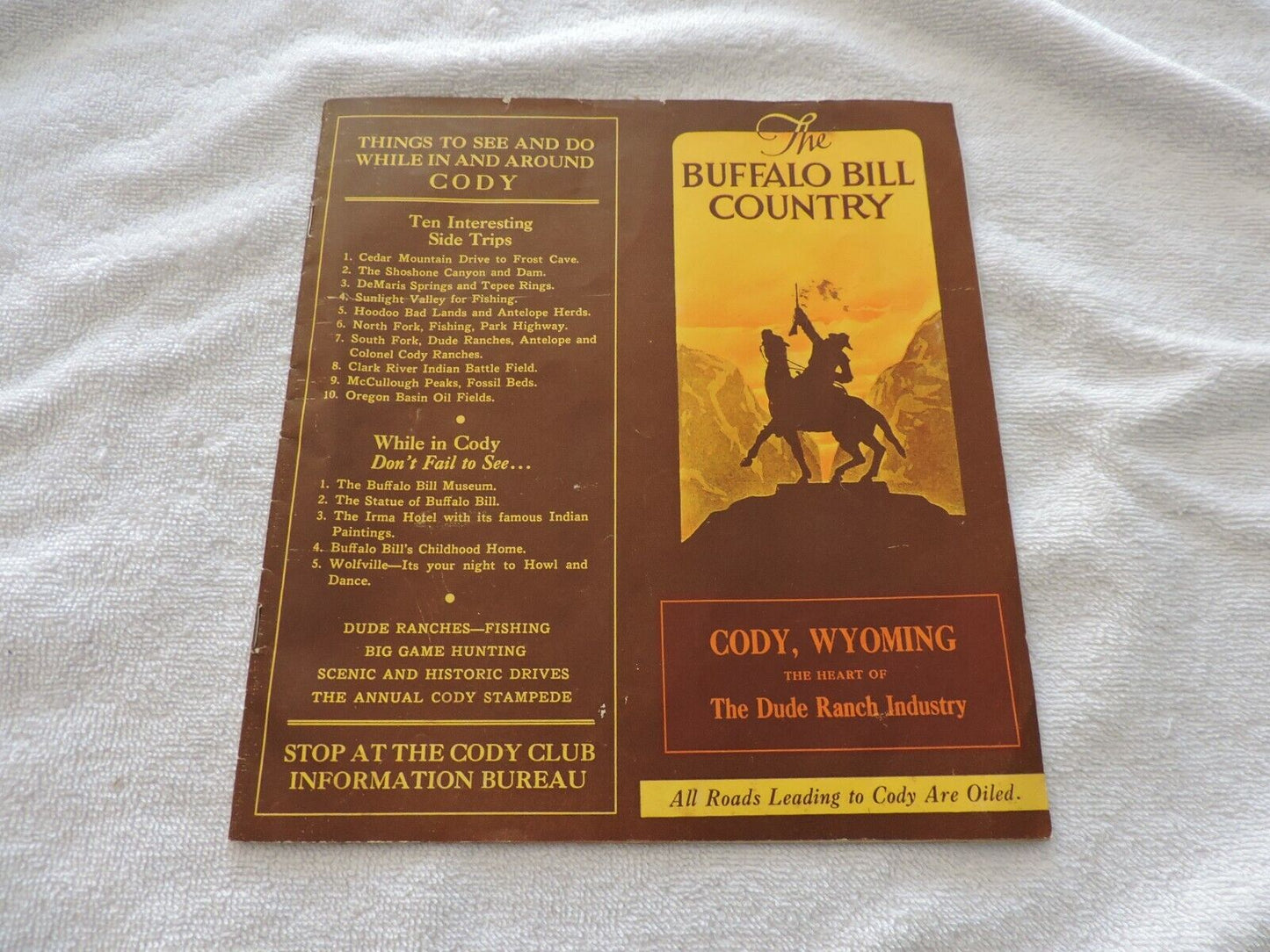 VINTAGE:  The Buffalo Bill Country Pamphlet