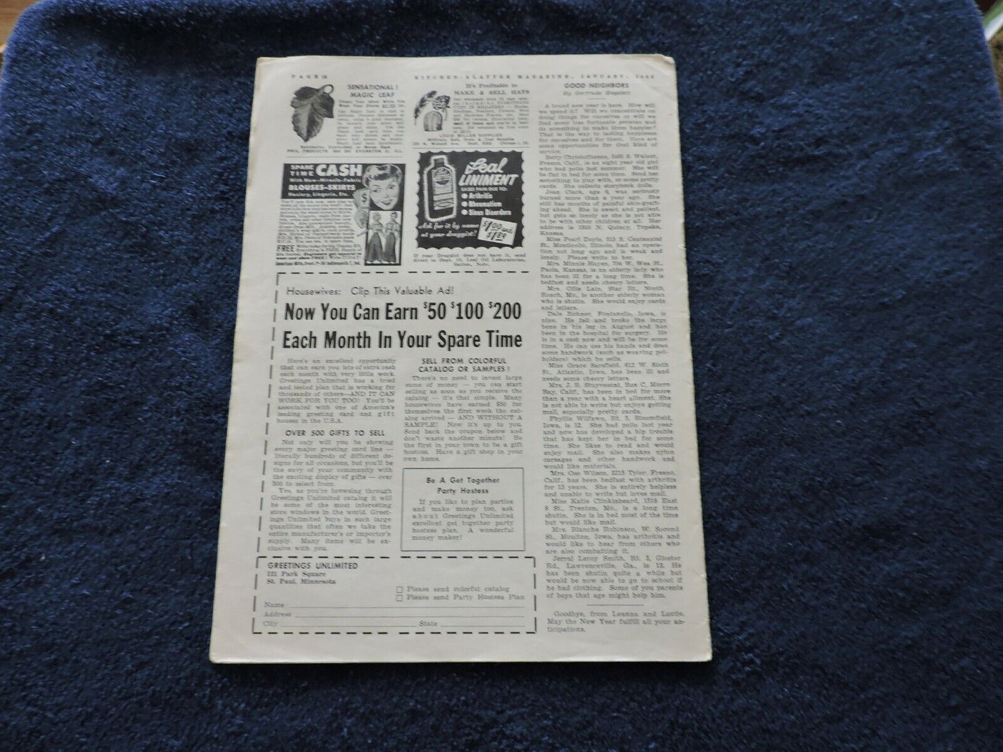 Kitchen-Klatter Magazine Shenandoah Iowa,  January 1955